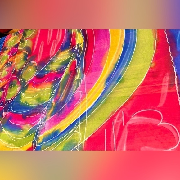 Gorgeous Vibrant and Colorful Jamaican Scarf, OS - Picture 12 of 15